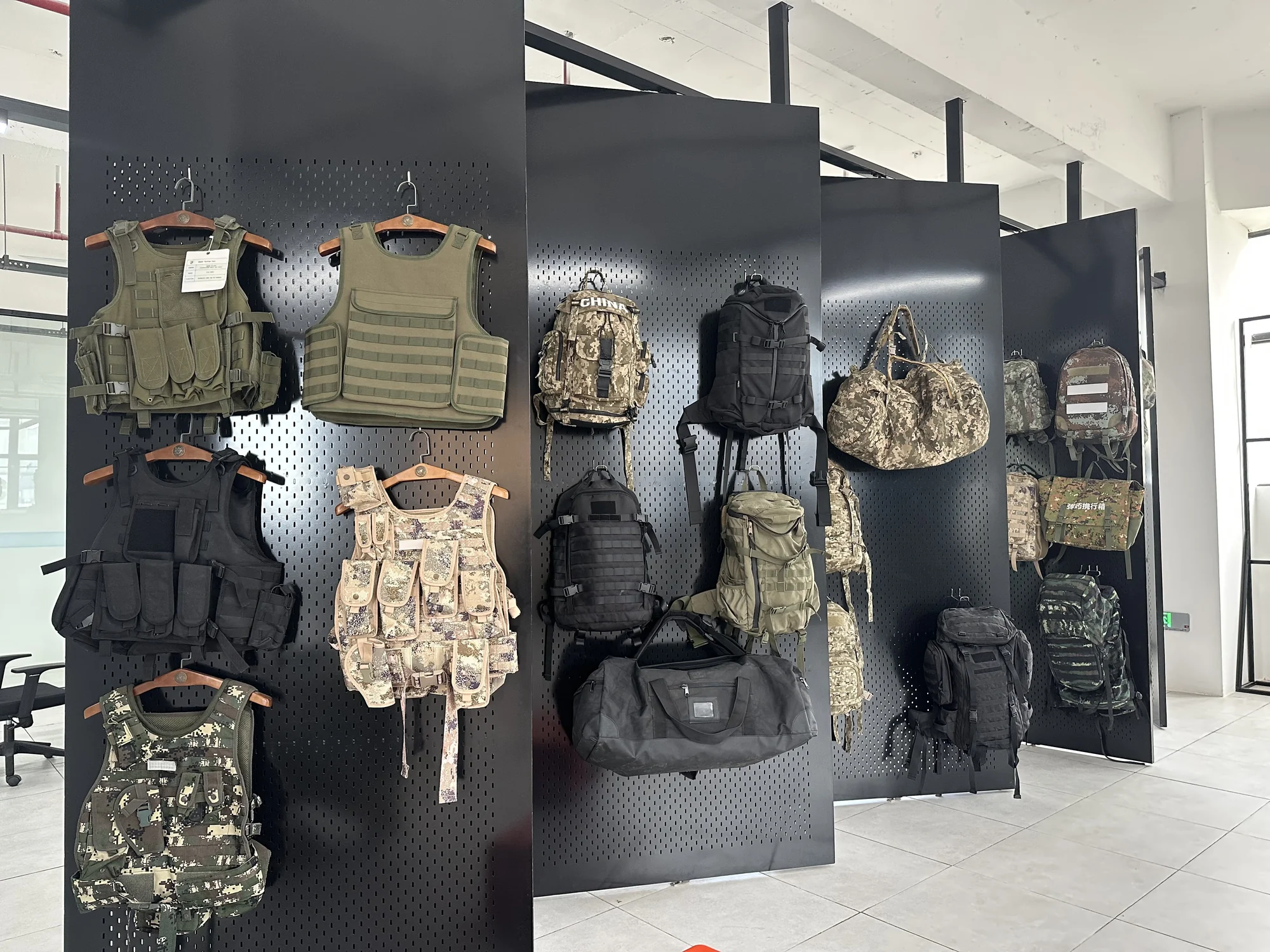 Showroom: Tactical equipment display